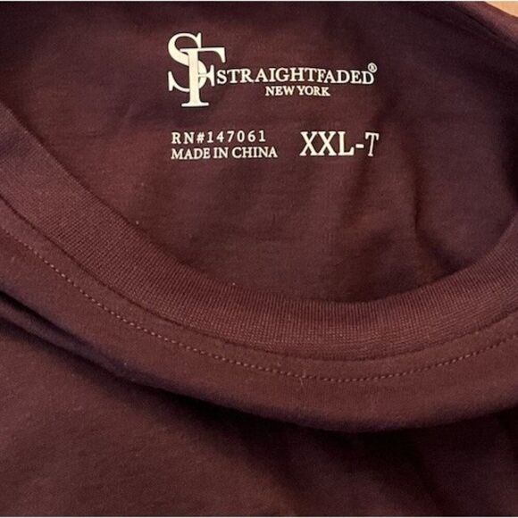 Straight Faded NY Mens XXLT XXL Tall Short Sleeve T Shirt NWT Plumb Maroon - Picture 4 of 5